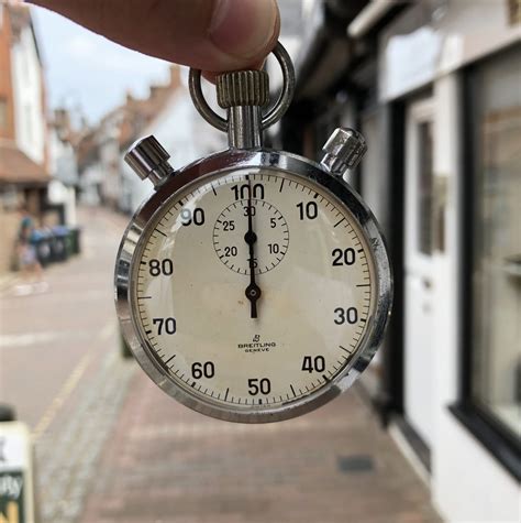 vintage breitling mechanical stopwatch running|Breitling stopwatch for sale.